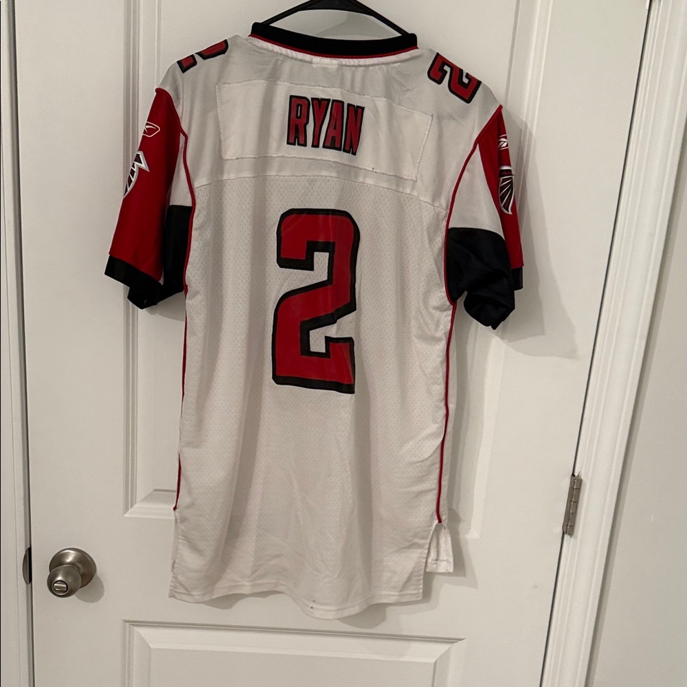 Matt Ryan Jersey Reebok White Falcons Jersey with Red and Black Accents - Picture 5 of 5